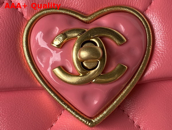 Chanel Mini Flap Bag Pink Lambskin Plexi Gold Tone Metal AS3979 Replica