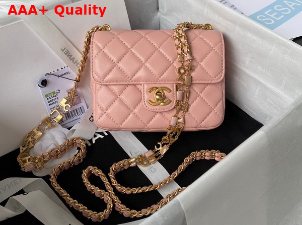 Chanel Mini Flap Bag Pink Lambskin and Enamel AS3442 Replica