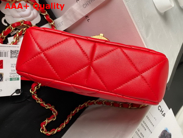 Chanel Mini Flap Bag Red Lambskin Plexi Gold Tone Metal AS3979 Replica