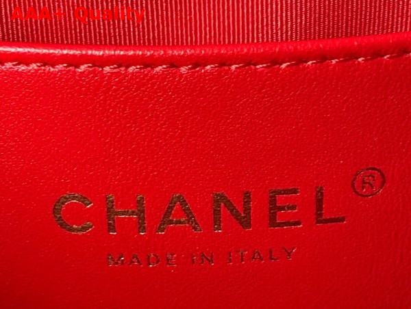 Chanel Mini Flap Bag Red Lambskin Plexi Gold Tone Metal AS3979 Replica