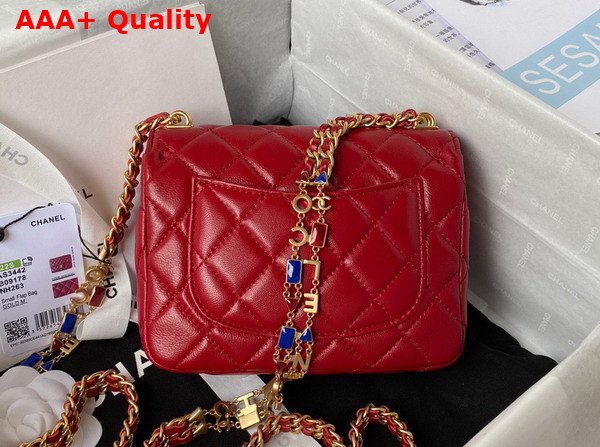 Chanel Mini Flap Bag Red Lambskin and Enamel AS3442 Replica