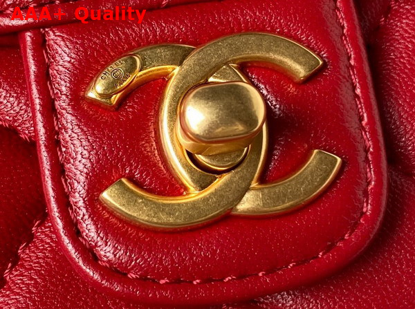 Chanel Mini Flap Bag Red Lambskin and Enamel AS3442 Replica