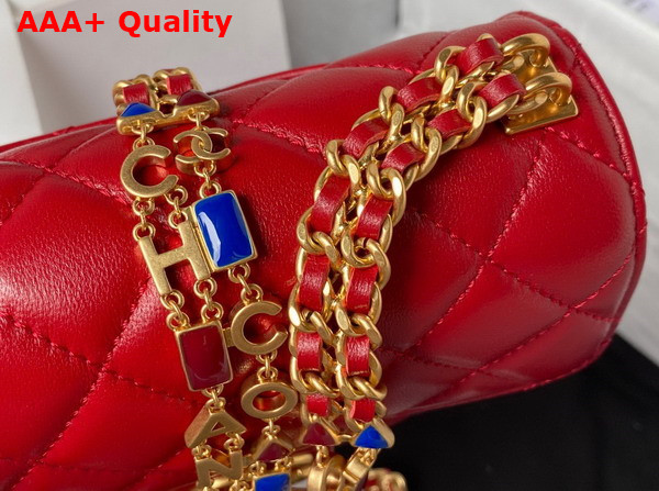 Chanel Mini Flap Bag Red Lambskin and Enamel AS3442 Replica