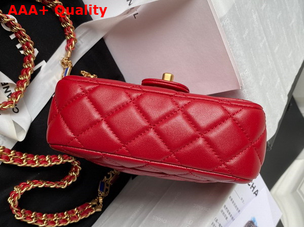 Chanel Mini Flap Bag Red Lambskin and Enamel AS3442 Replica