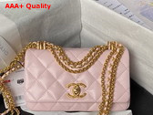 Chanel Mini Flap Bag Shiny Lambskin Gold Tone Metal Light Pink AS4972 Replica