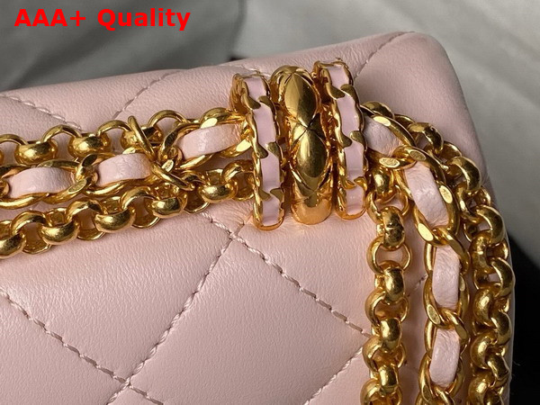 Chanel Mini Flap Bag Shiny Lambskin Gold Tone Metal Light Pink AS4972 Replica