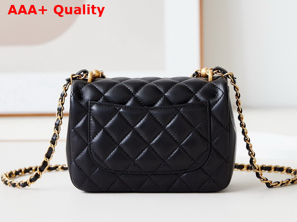 Chanel Mini Flap Bag Shiny Lambskin Imitation Pearls and Gold Tone Metal Black Ref AS4385 Replica