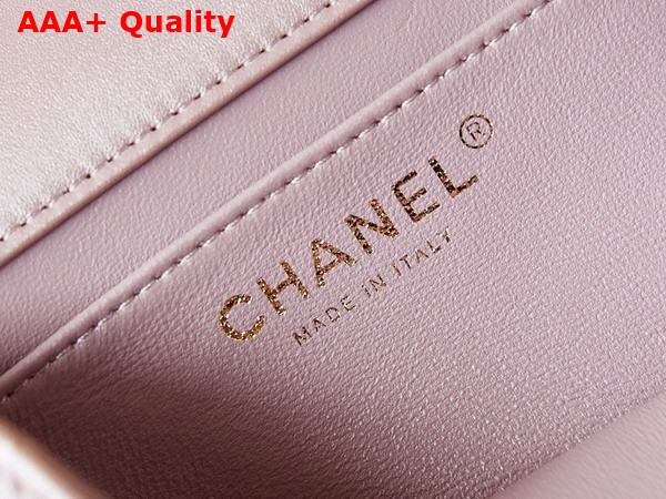 Chanel Mini Flap Bag Shiny Lambskin Imitation Pearls and Gold Tone Metal Light Pink Ref AS4385 Replica