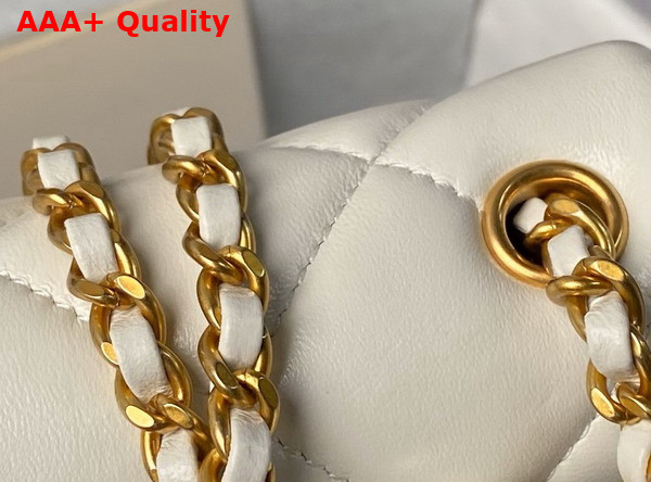 Chanel Mini Flap Bag White Lambskin Imitation Pearls Gold Tone Metal AS4868 Replica