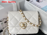 Chanel Mini Flap Bag White Lambskin Plexi Gold Tone Metal AS3979 Replica