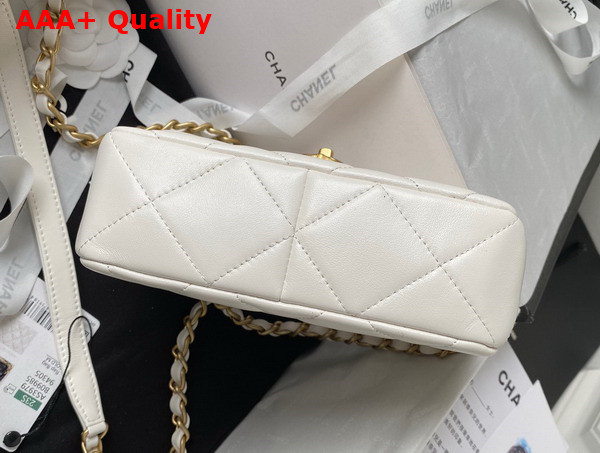 Chanel Mini Flap Bag White Lambskin Plexi Gold Tone Metal AS3979 Replica