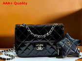 Chanel Mini Flap Bag and Star Coin Purse Black Patent Calfskin Gold Tone Metal AS4646 Replica