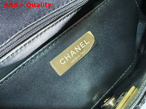 Chanel Mini Flap Bag and Star Coin Purse Black Patent Calfskin Gold Tone Metal AS4646 Replica