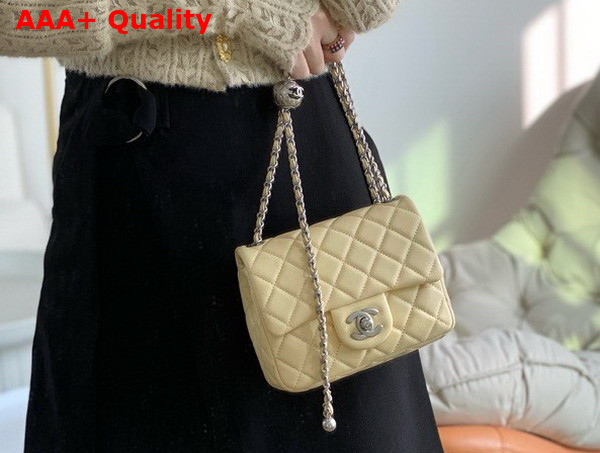 Chanel Mini Flap Bag in Beige Lambskin AS1786 Replica