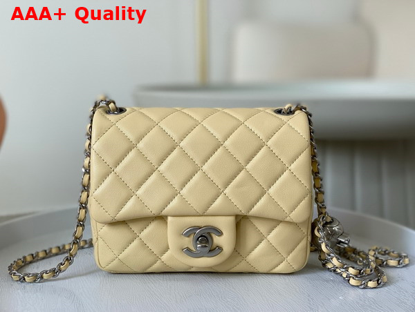 Chanel Mini Flap Bag in Beige Lambskin AS1786 Replica