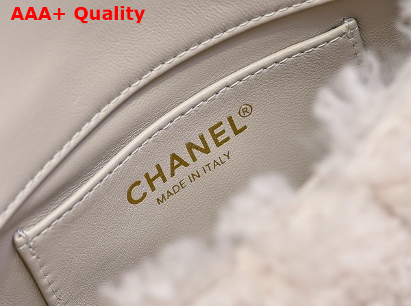 Chanel Mini Flap Bag in Beige Shearling Lambskin Replica