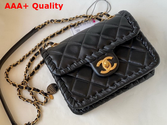 Chanel Mini Flap Bag in Black Braided Lambskin Replica