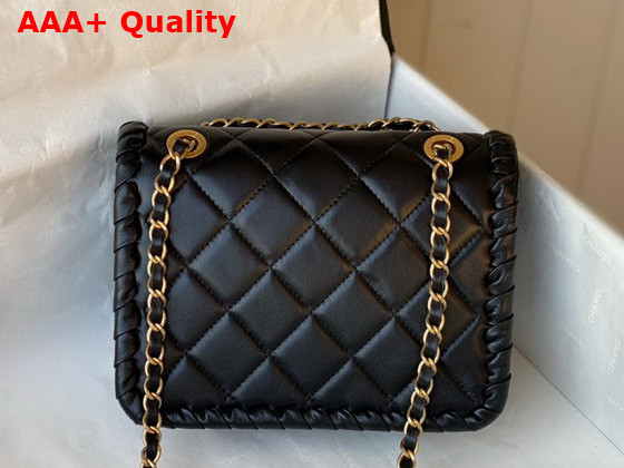 Chanel Mini Flap Bag in Black Braided Lambskin Replica