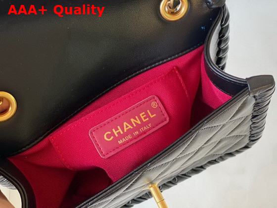 Chanel Mini Flap Bag in Black Braided Lambskin Replica