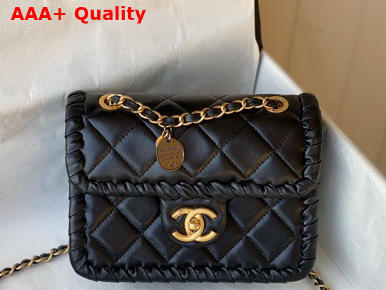 Chanel Mini Flap Bag in Black Braided Lambskin Replica