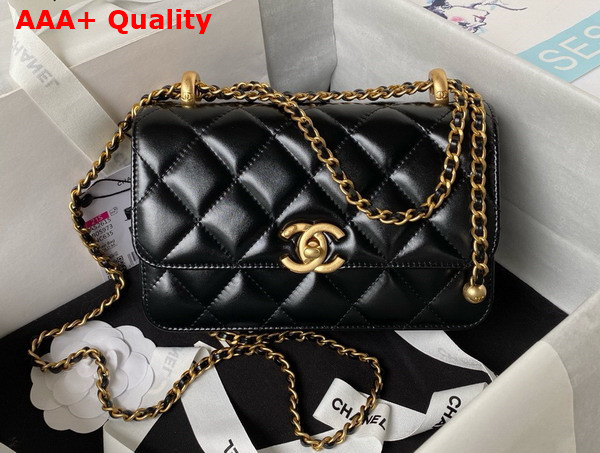 Chanel Mini Flap Bag in Black Calfskin AS2615 Replica