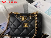 Chanel Mini Flap Bag in Black Calfskin and Gold Metal AS4274 Replica