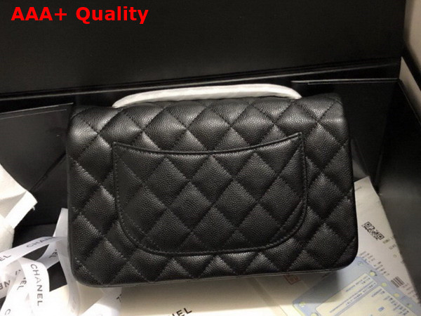 Chanel Mini Flap Bag in Black Grained Calfskin Silver Tone Metal AS3757 Replica