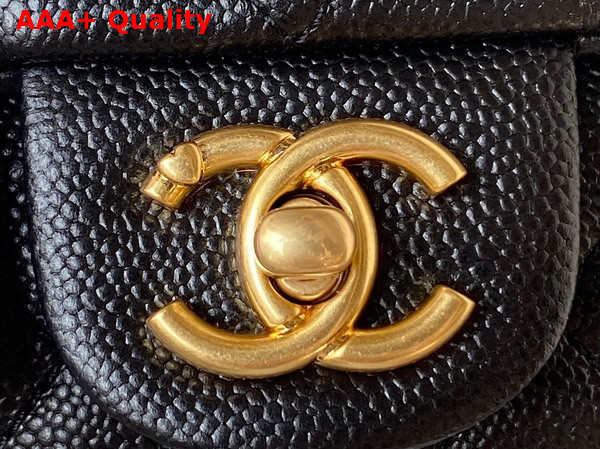 Chanel Mini Flap Bag in Black Grained Calfskin and Gold Tone Metal AS3829 Replica