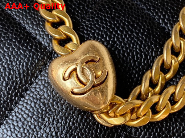 Chanel Mini Flap Bag in Black Grained Calfskin and Gold Tone Metal AS3829 Replica