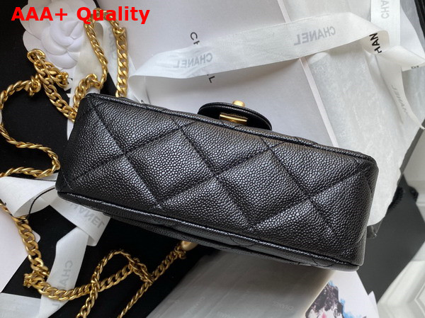 Chanel Mini Flap Bag in Black Grained Calfskin and Gold Tone Metal AS3829 Replica