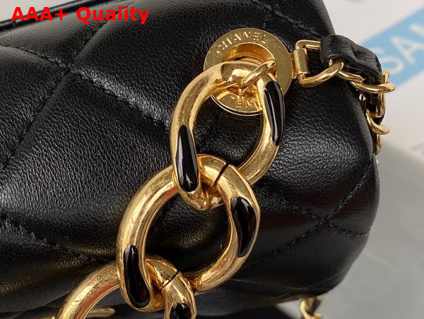 Chanel Mini Flap Bag in Black Lambskin with Chain Handle Replica