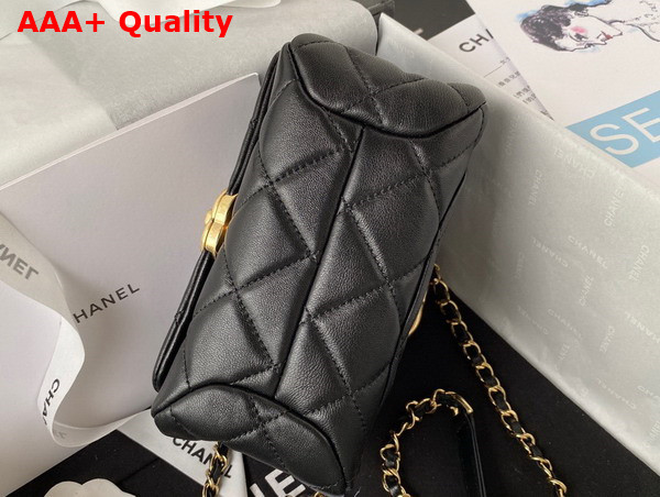 Chanel Mini Flap Bag in Black Lambskin with Chain Handle Replica