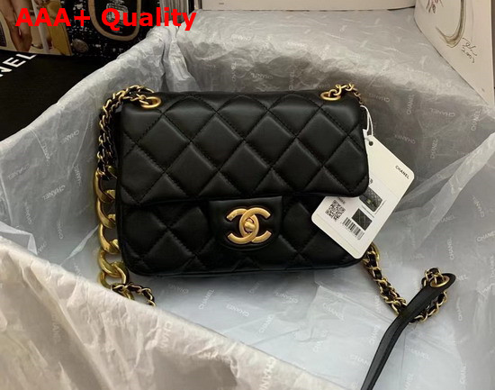 Chanel Mini Flap Bag in Black Lambskin with Gold Tone Metal Replica