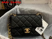 Chanel Mini Flap Bag in Black Lambskin with Gold Tone Metal Replica