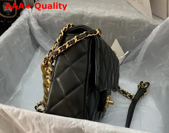 Chanel Mini Flap Bag in Black Lambskin with Gold Tone Metal Replica