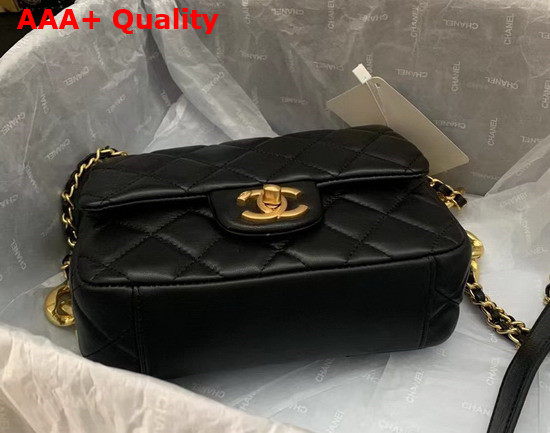 Chanel Mini Flap Bag in Black Lambskin with Gold Tone Metal Replica