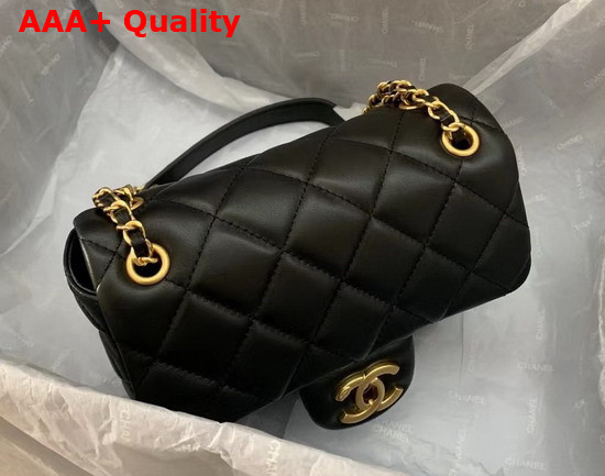 Chanel Mini Flap Bag in Black Lambskin with Gold Tone Metal Replica