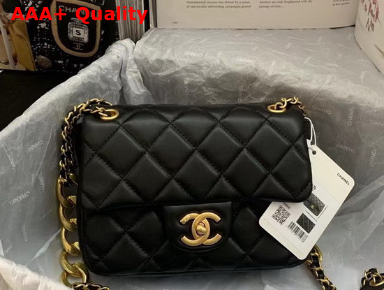 Chanel Mini Flap Bag in Black Lambskin with Gold Tone Metal Replica