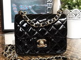 Chanel Mini Flap Bag in Black Patent Leather