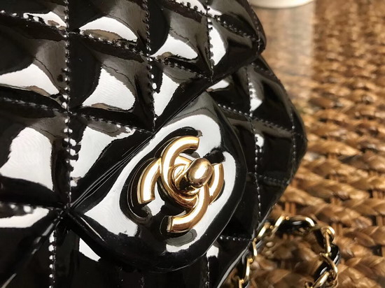 Chanel Mini Flap Bag in Black Patent Leather