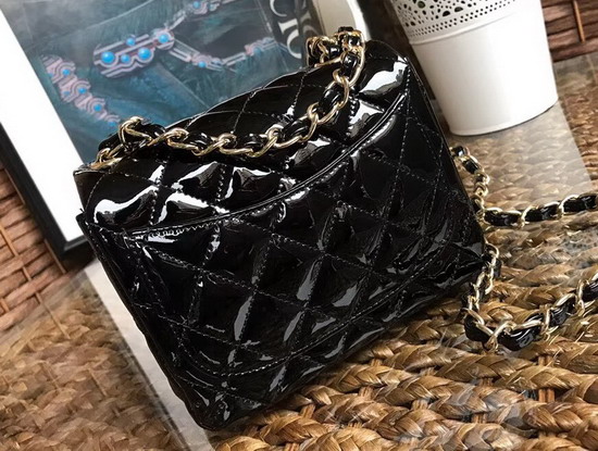 Chanel Mini Flap Bag in Black Patent Leather