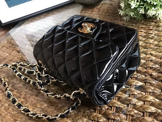 Chanel Mini Flap Bag in Black Patent Leather