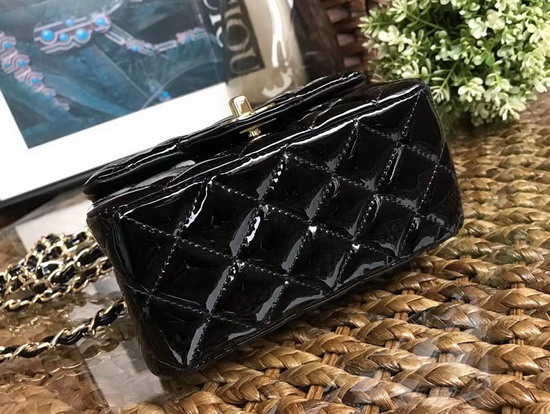 Chanel Mini Flap Bag in Black Patent Leather