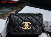 Chanel Mini Flap Bag in Black Shiny Lambskin Gold Tone Metal AS5026 Replica