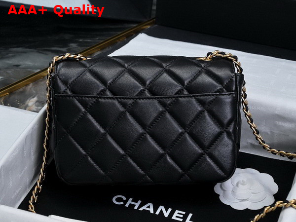 Chanel Mini Flap Bag in Black Shiny Lambskin Gold Tone Metal AS5026 Replica