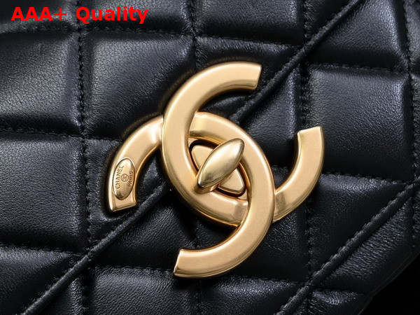 Chanel Mini Flap Bag in Black Shiny Lambskin Gold Tone Metal AS5026 Replica