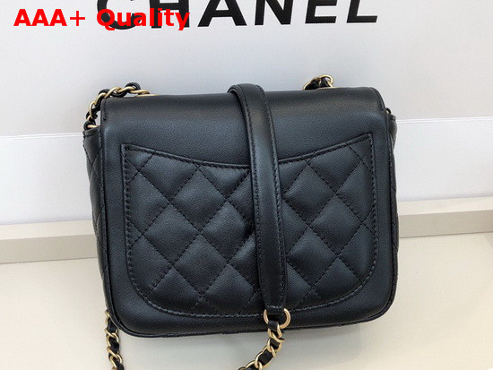 Chanel Mini Flap Bag in Black with Charm Logo on the Front Replica