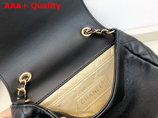 Chanel Mini Flap Bag in Black with Charm Logo on the Front Replica