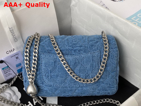 Chanel Mini Flap Bag in Blue Denim and Silver Tone Metal AS3828 Replica