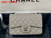 Chanel Mini Flap Bag in Grey Grained Calfskin Silver Tone Metal AS3757 Replica